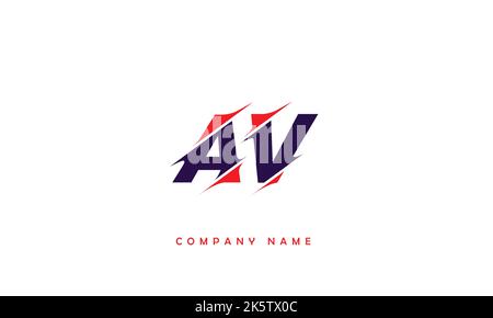 AV, VA Abstract Letters Logo Monogram Stock Vector