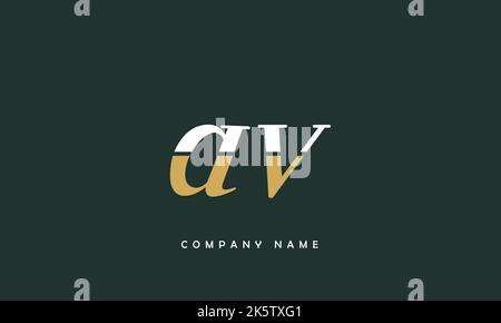 AV, VA Abstract Letters Logo Monogram Stock Vector