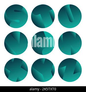 Alphabet signs in graphic buttons Stock Vector