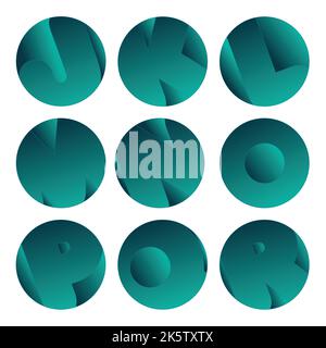 Alphabet signs in graphic buttons Stock Vector