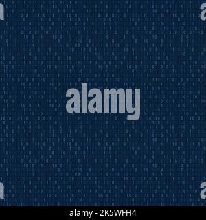 Computer data pattern. Binary code seamless vector background. Zero one algorithm blue texture. Stock Vector