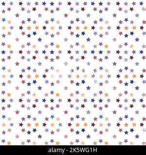 Blue, yellow and purple circles of stars on a transparent background. Vector seamless pattern. For fabric, clothing, background, textile, wrapping pap Stock Vector