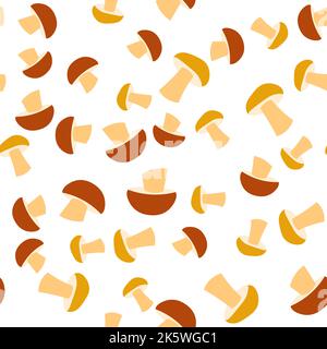 Mushrooms on a transparent background. Vector seamless pattern. For fabric, background, textile, wrapping paper and other decorations. Stock Vector