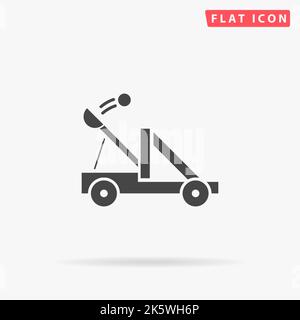 Catapult flat vector icon. Hand drawn style design illustrations. Stock Vector