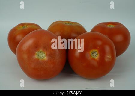tomato isolated. Tomato on a white background. Tomatoes top view, side view Stock Photo
