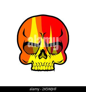 Fire Skull. Skeleton head on fire. Vector illustration Stock Vector