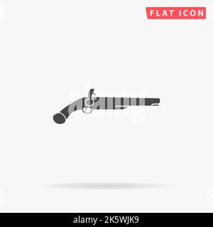 Musket flat vector icon. Hand drawn style design illustrations. Stock Vector
