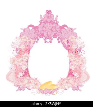 vintage wedding card with rings Stock Vector