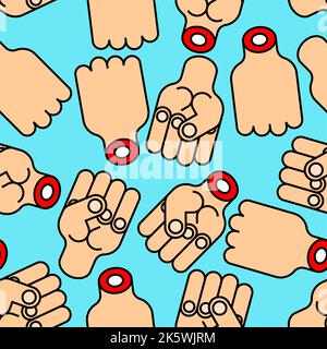 Fist Pattern seamless . Fists Background. Vector texture Stock Vector