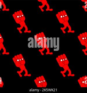 Running fist Pattern seamless. fist run Background. Vector texture Stock Vector