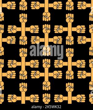 Fist Pattern seamless . Fists Background. Vector texture Stock Vector