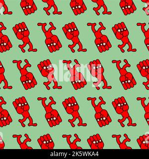Running fist Pattern seamless. fist run Background. Vector texture Stock Vector