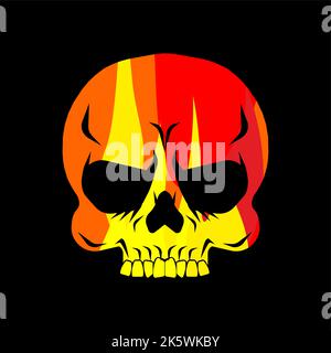 Fire Skull. Skeleton head on fire. Vector illustration Stock Vector