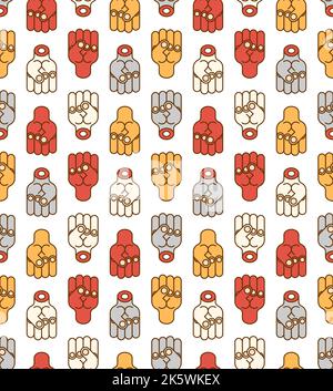 Fist Pattern seamless . Fists Background. Vector texture Stock Vector
