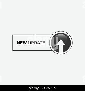 New update button vector. hand push the button new update. new update button icon set. for website Stock Vector