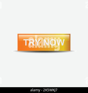 Try now web design button vector. Try now web button icon on white background Stock Vector