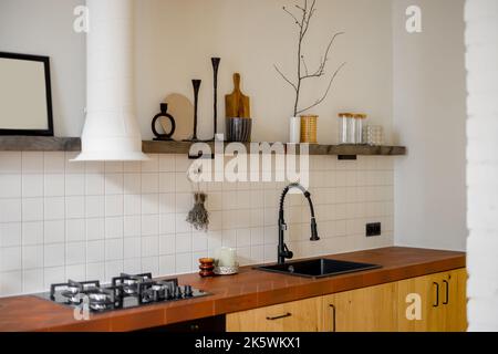 Fragment of stylish kitchen interior Stock Photo