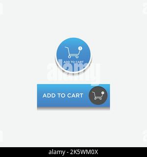 Add to cart button vector image. Add to cart button Shopping cart icon Flat design. Add to cart button Shopping cart icon Flat design Stock Vector