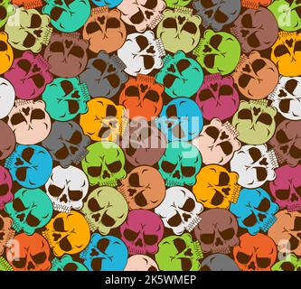 Skull Pattern seamless. Skeleton head Background. Vector texture Stock Vector