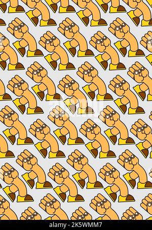 Running fist Pattern seamless. fist run Background. Vector texture Stock Vector