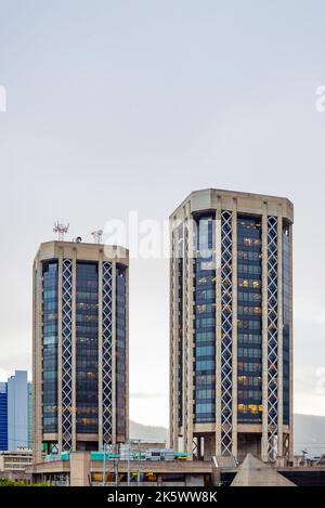 Eric Williams Financial Complex Twin Towers Buildings Trinidad & Tobago tall office business Stock Photo