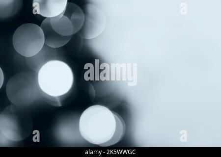 Blurred lights, gray, deep blue background. Abstract bokeh with soft light Stock Photo