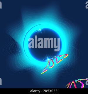 Happy new year season holiday abstract background technology digital network futuristic wallpaper backdrop vector illustration Stock Vector