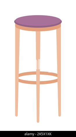 Bar chair semi flat color vector character Stock Vector