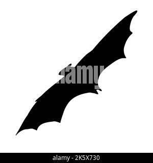 Vector hand drawn doodle sketch flying bat silhouette isolated on white background Stock Vector