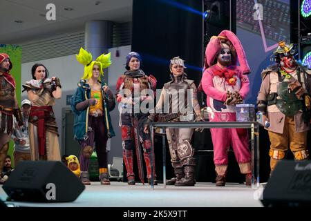 Poland, Poznan - October 09, 2022: Poznan Game Arena, video game characters, cosplay. Stock Photo