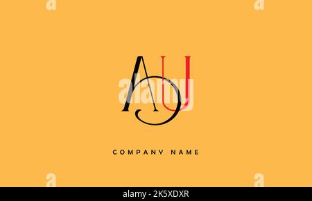 AU, UA  Abstract Letters Logo Monogram Stock Vector