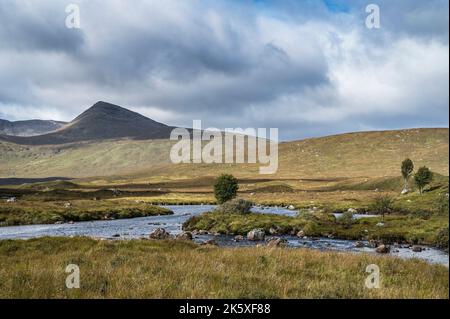 Cloudy sky over Rannoch Moor in the highlands of Scotland Stock Photo