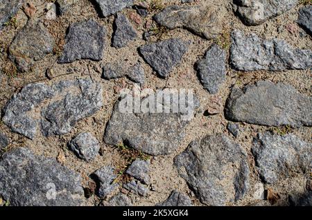Block stone floor texture background Stone block road pavement. detail of cobblestone path ,grunge granite wall texture Stock Photo