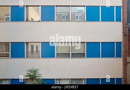 Exterior Wall Brickwork and Windows Stock Photo