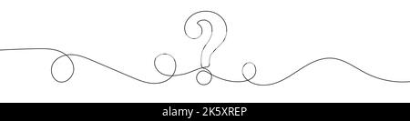 Question mark linear background. One continuous line drawing of question mark. Vector illustration. Question mark isolated Stock Vector