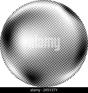 Halftone sphere. Comic texture globe. Semitone dotted circle. Round gradient. Radial design element. Abstract monochrome background. Vector  Stock Vector