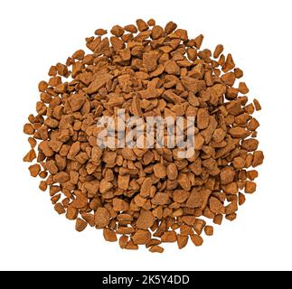 Instant coffee isolated on white background, top view Stock Photo