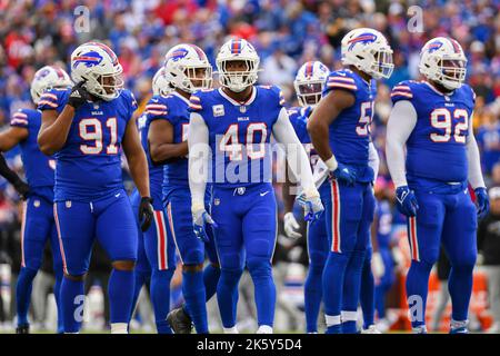 Buffalo Bills defensive tackle Ed Oliver (91) before playing against the  New York Jets in an