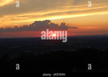 beautiful sunset seen from the mountain Stock Photo