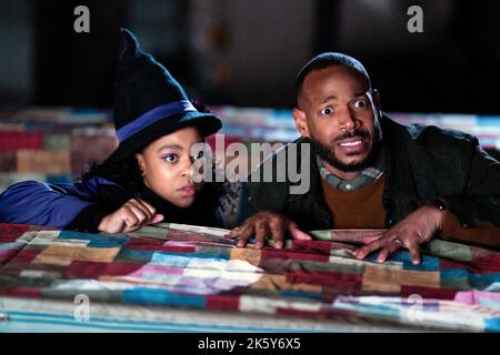 THE CURSE OF BRIDGE HOLLOW, from left: Holly J. Barrett, Myles Perez