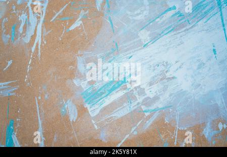 White and blue painted wood texture seamless rusty grunge background Copy-space for text. Stock Photo