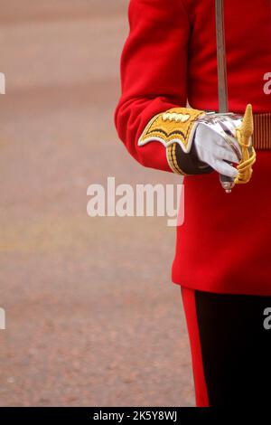 Guardsman in The Mall during Trooping of The Colour London England Stock Photo