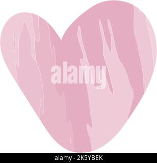 Hand drawn heart shape in trendy pink tones in a watercolor manner. Isolate. Abstract backdrop, texture. Suitable for sticker, price tag, label, invitation cards, posters, flyers, wrapping. Vector Eps Stock Vector