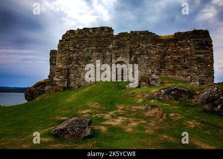 Castle Sween on Loch Sweet, Argyll and Bute, Scotland. Stock Photo