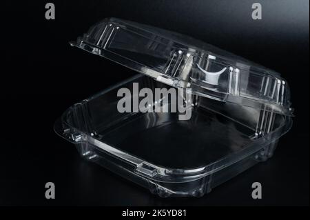 Open clean empty food storage box isometric view Stock Photo