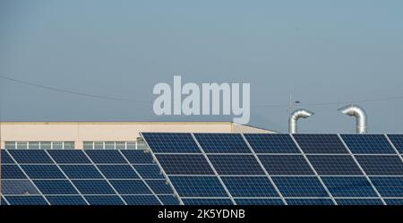 photovoltaic panels to create energy with the sun Stock Photo