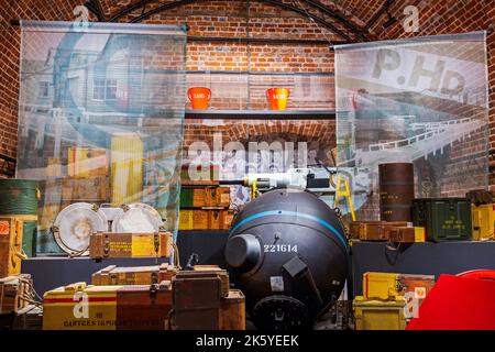 Explosion Museum of Naval Firepower,Gosport,Hampshire,England,United Kingdom Stock Photo