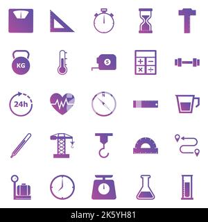 Measuring gradient icons on white background, stock vector Stock Vector