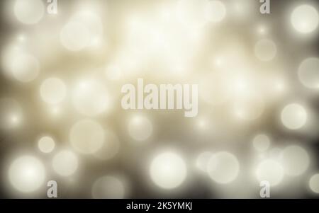 Vector bokeh background. Festive defocused white lights. Abstract blurred illustration. Stock Vector