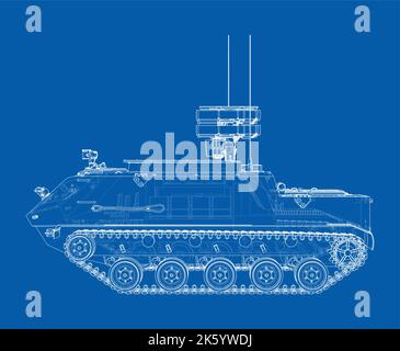 Anti-tank armored car. Vector Stock Vector